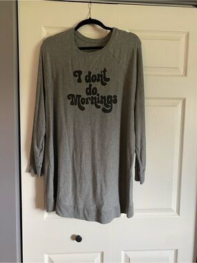 Torrid I Don't Do Mornings Graphic Tunic - Gray